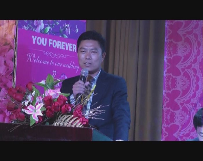 新当选的副会长汪行林宗亲作大会发言