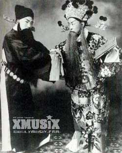 分金记》中汪笑侬（右）饰演管仲，袁寒云（左）饰演鲍叔牙