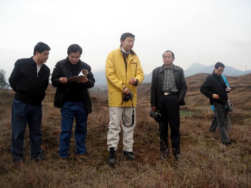 汪延和汪局长姚先生等在讨论遗址保护