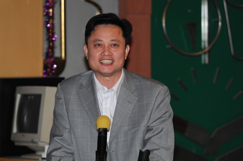 茂名电白宗亲、广东君元药业有限公司总经理汪科元代表茂名区域宗亲讲话