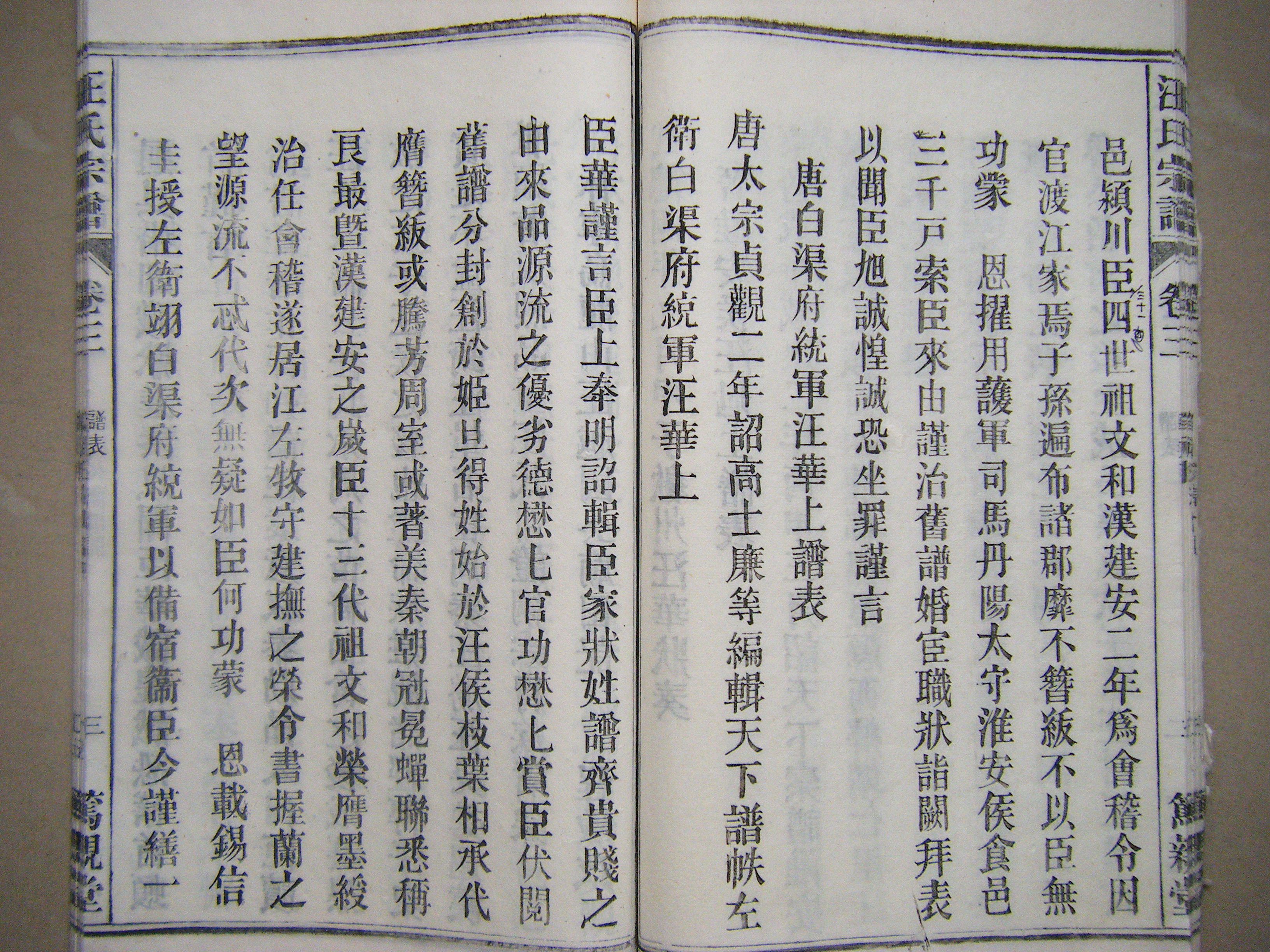 晋淮安候汪旭上谱表 / 唐白渠府统军汪华上谱表