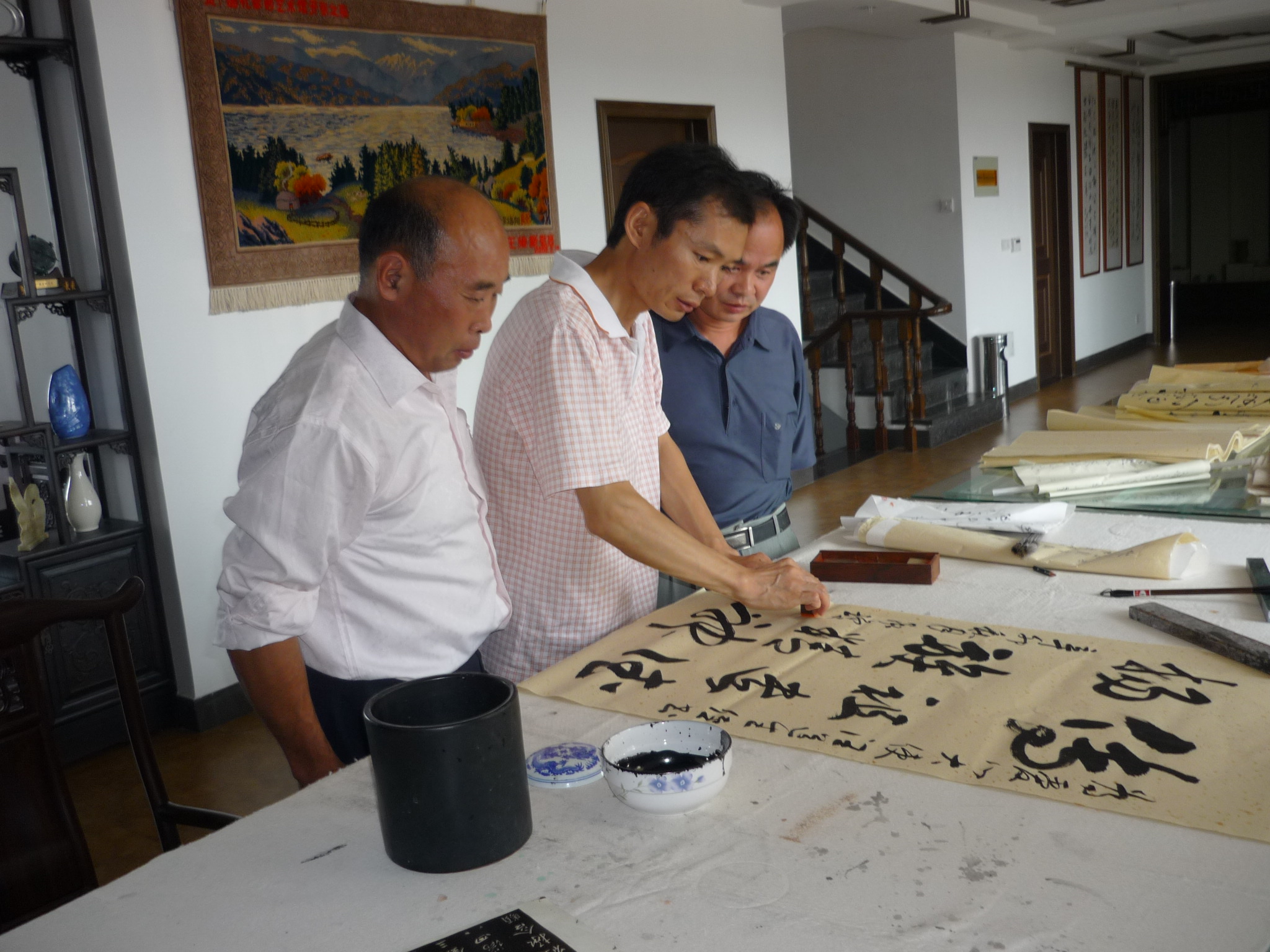 饭后汪承琼大师挥笔题